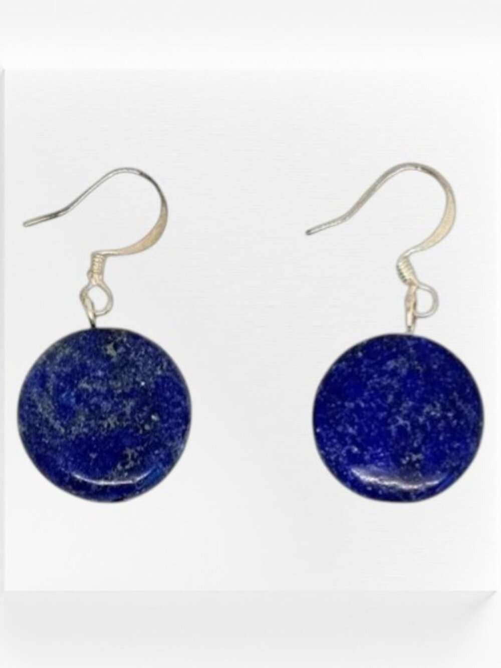 New Indio Jewelry Lapis Lazuli Coin Sterling Silver Earrings #123